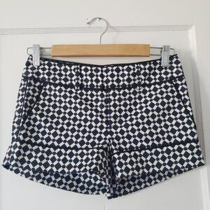 Club Monaco Y2K Black and White Printed Micro Cotton Shorts Sz 00